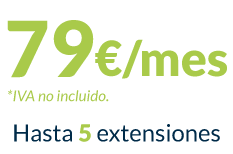 6Mesa de trabajo 2 copia 3 79 € al mes IVA no incluido con hasta 5 extensiones. Precios Centralita Virtual para pack starter.