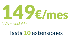 6Mesa de trabajo 2 copia 4 149 € al mes IVA no incluido con hasta 10 extensiones. Precios Centralita Virtual para pack medium.
